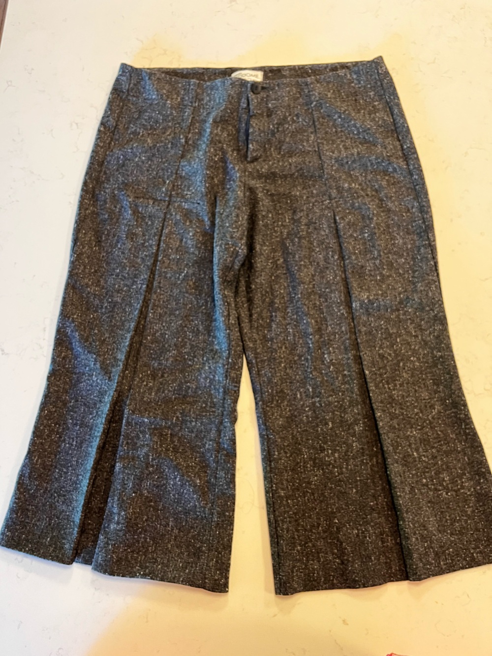 ✨Brenda Beddome Grey Flecked Tweed Cropped Wide Leg Pants Size 12-14✨